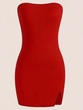 Strapless Red Bodycon Mini Dress | SIZE SMALL
